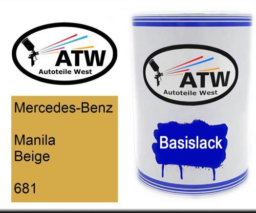 Mercedes-Benz, Manila Beige, 681: 500ml Lackdose, von ATW Autoteile West.